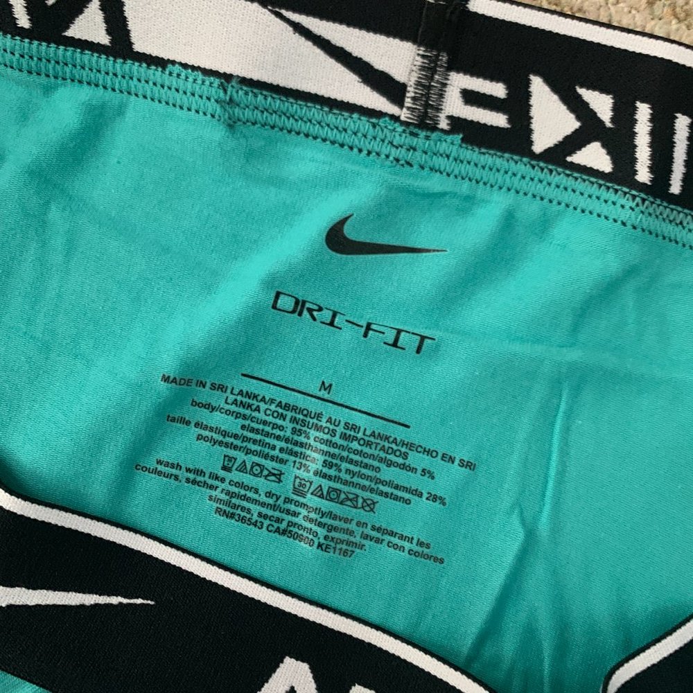 NIKE MENS NEW TEAL DRI-FIT ESSENTIAL COTTON STRETCH TRUNK MED 1 PAIR ONLY - Picture 8 of 9